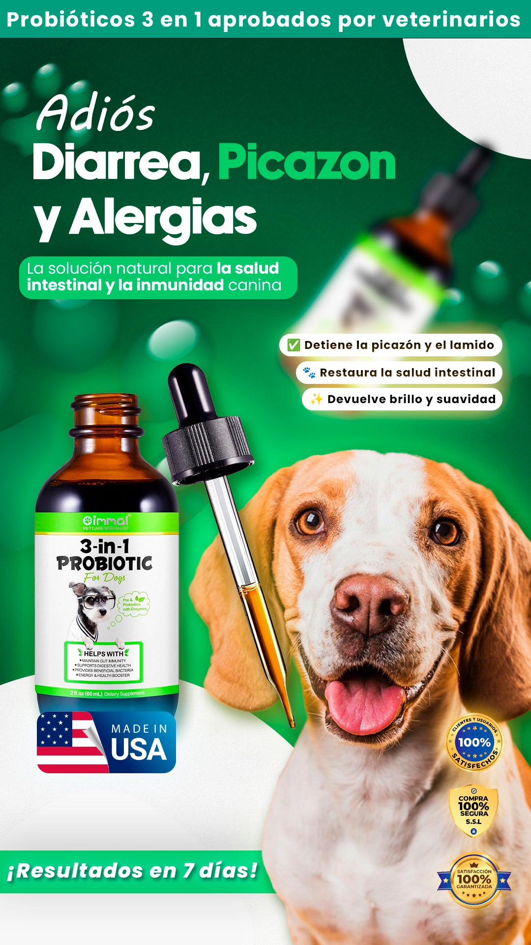 Gotas Probióticas 3 En 1 | Apoyo digestivo del perro
