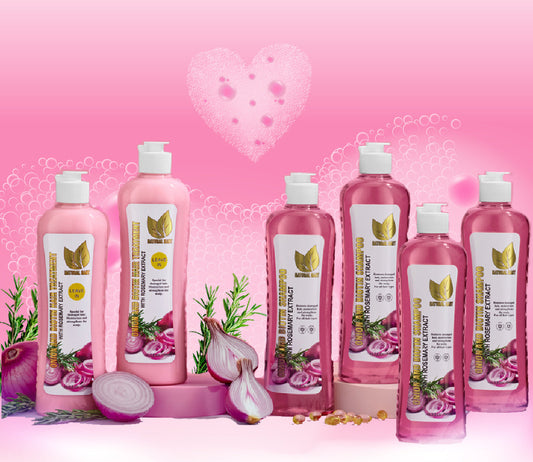 Set de Cebolla, Romero y Biotina Shampoo & Treatment| Detén la caída y haz crecer tu cabello naturalmente.