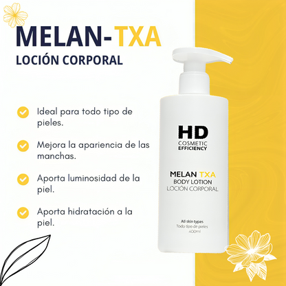 Melan Loción Corporal| Des pigmenta, Hidrata, Ilumina.